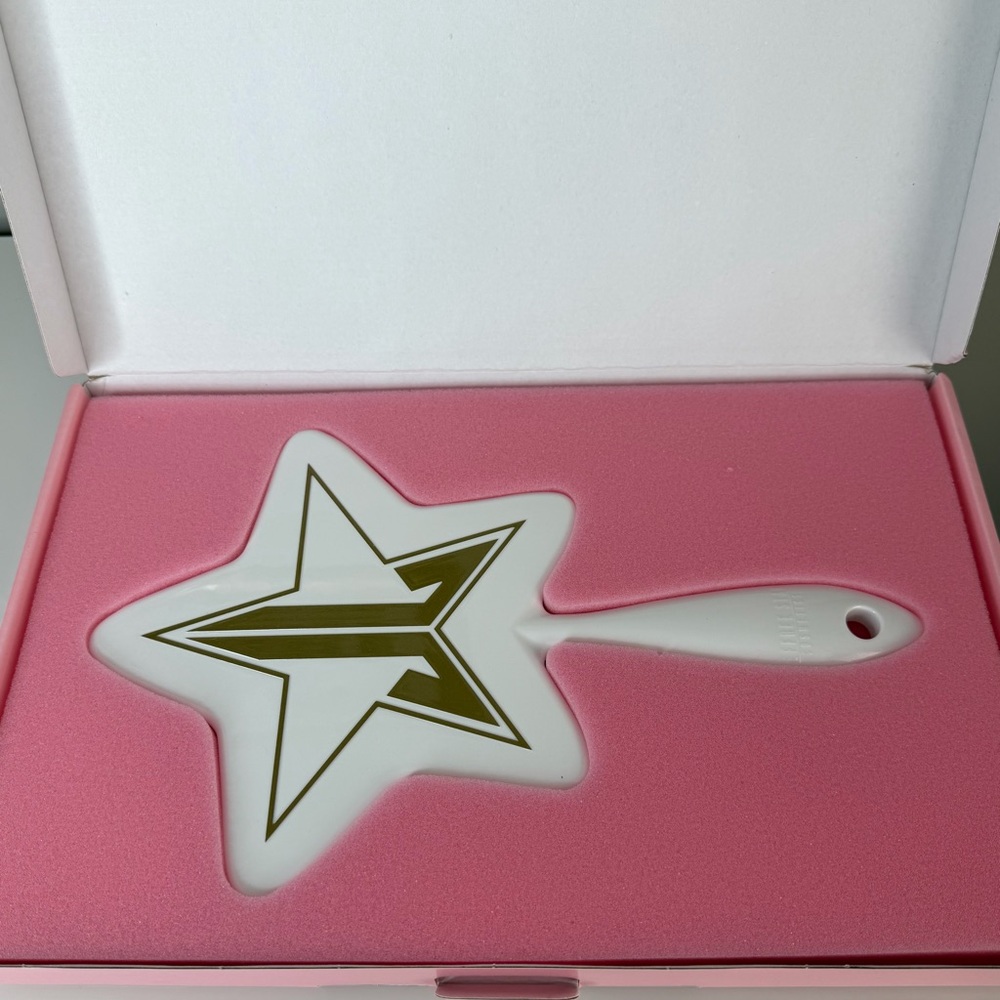 Jeffree Star White Hand Mirror with Gold Logo